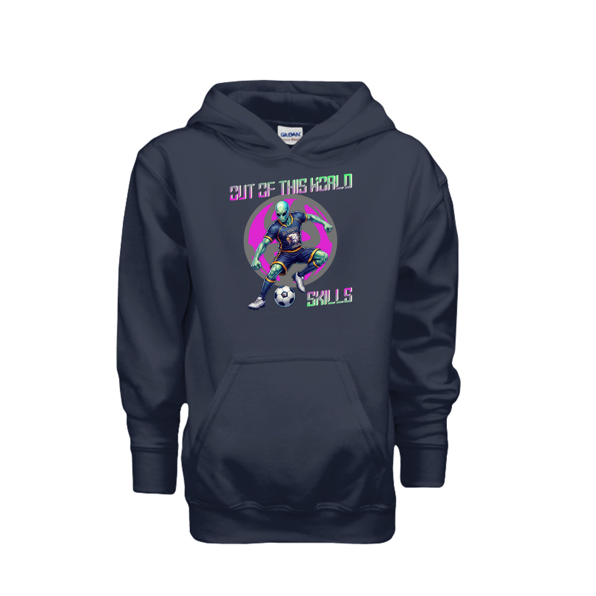 ndm:1429204 — Mt Eagles Out of This World Alien Invasion kids hoodie — school spirit apparel by Stu Borncat Creations