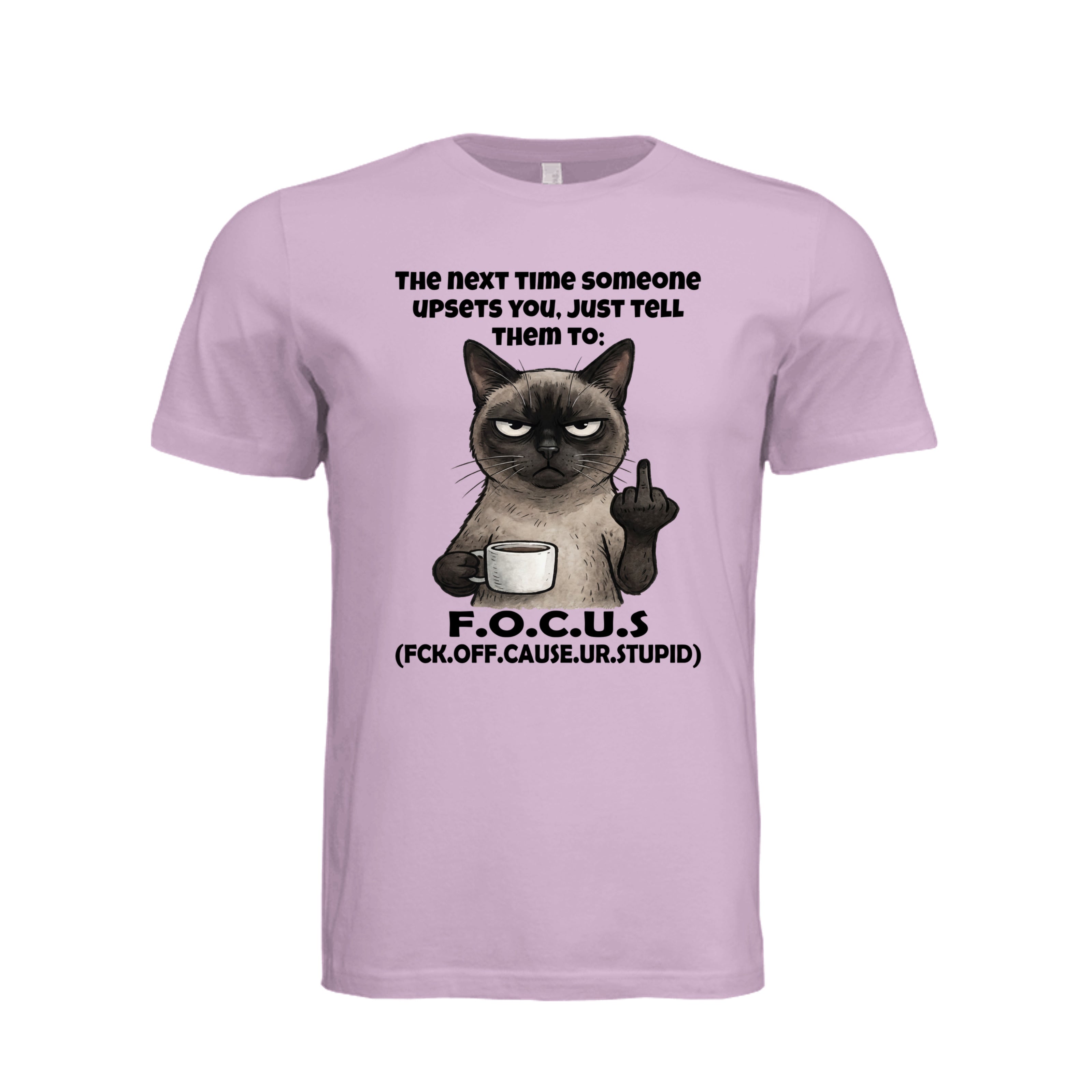 ndm:1432760 — FOCUS cat graphic cat lovers adult t-shirt — custom DTF print by Stu Borncat Creations