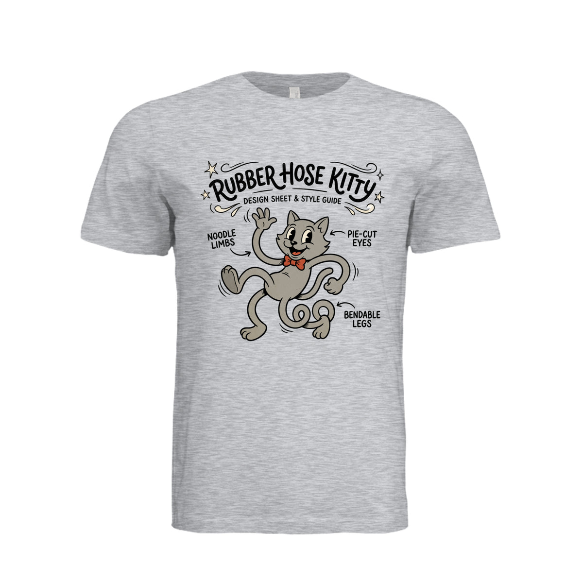 ndm:1435761 — Rubber Hose Kitty graphic cat lovers adult t-shirt — custom DTF print by Stu Borncat Creations