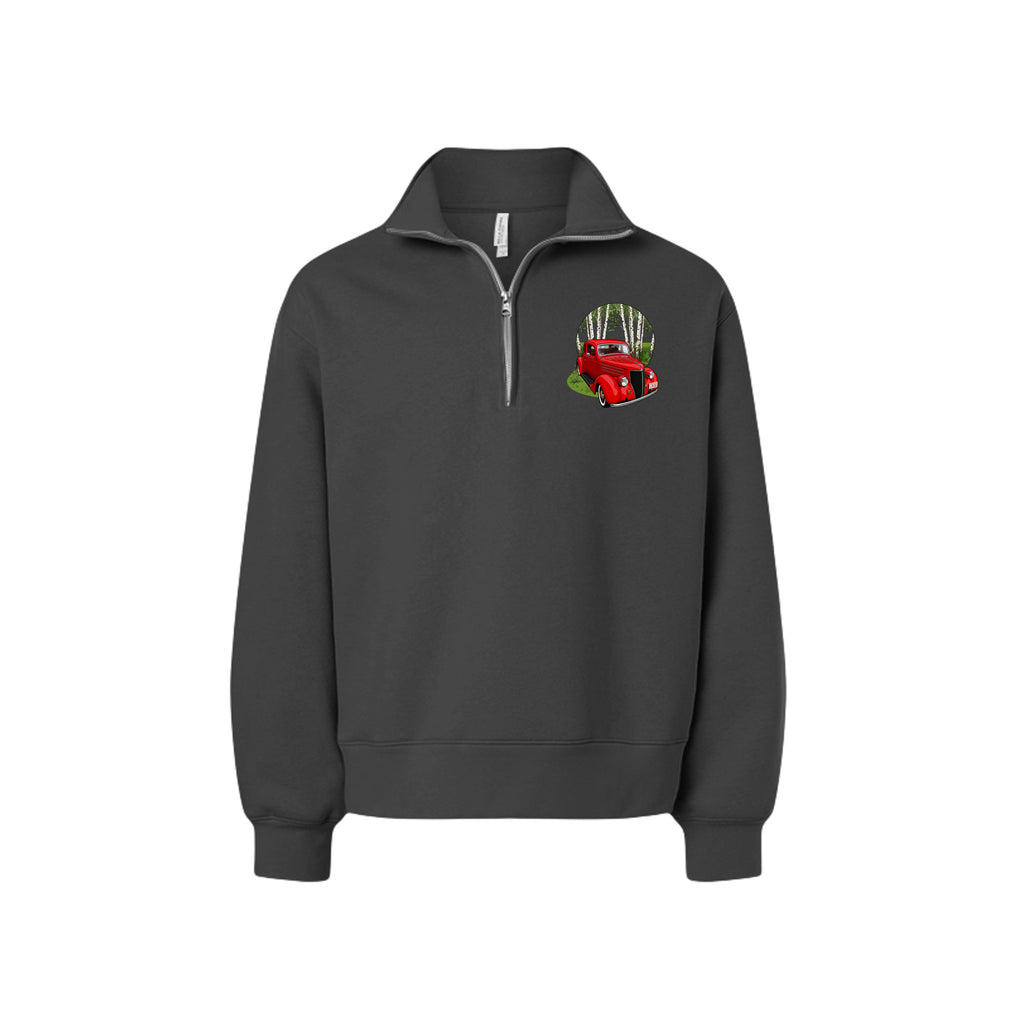 ndm:1617300  — Classic 36 car lovers adult quarter zip sweatshirt — custom graphic print by Stu Borncat Creations