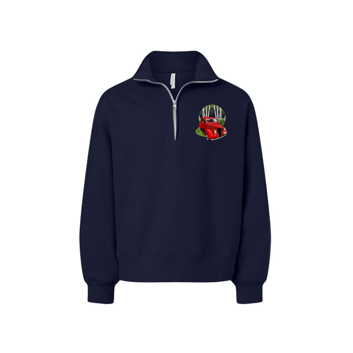 ndm:1617306  — Classic 36 car lovers adult quarter zip sweatshirt — custom graphic print by Stu Borncat Creations