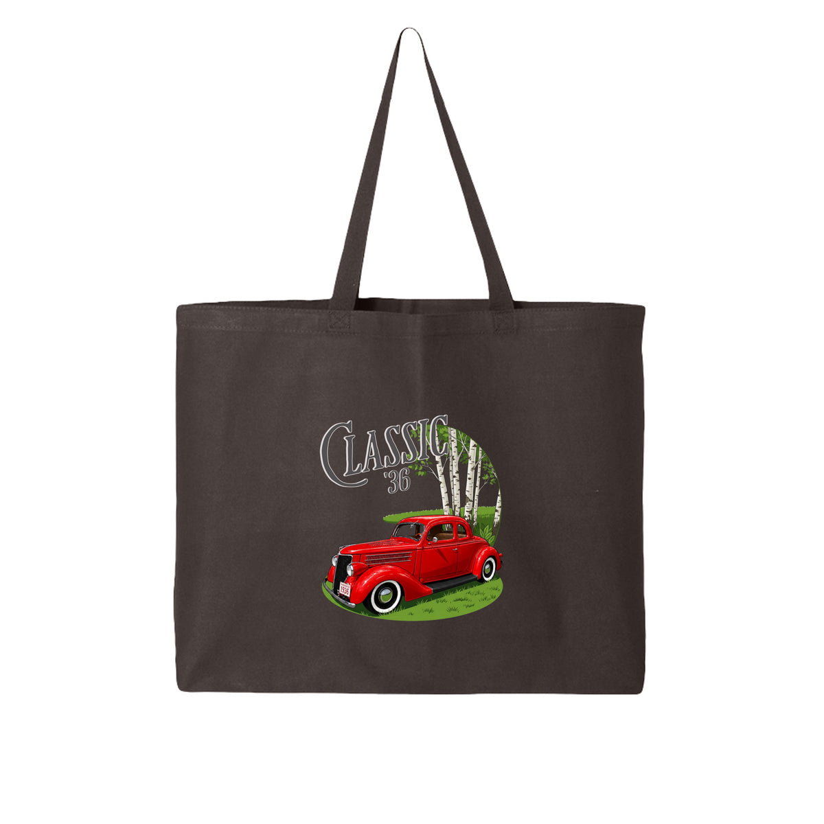 ndm:1749178-Classic 36 graphic jumbo 25-liter tote bag for car lovers by Stu Borncat Creations-