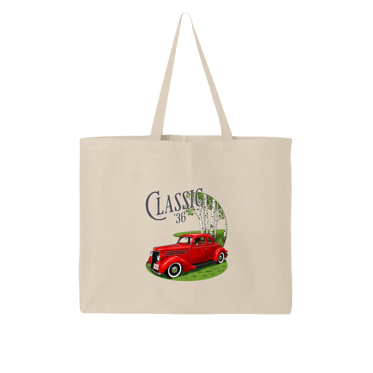 ndm:1749180-Classic 36 graphic jumbo 25-liter tote bag for car lovers by Stu Borncat Creations