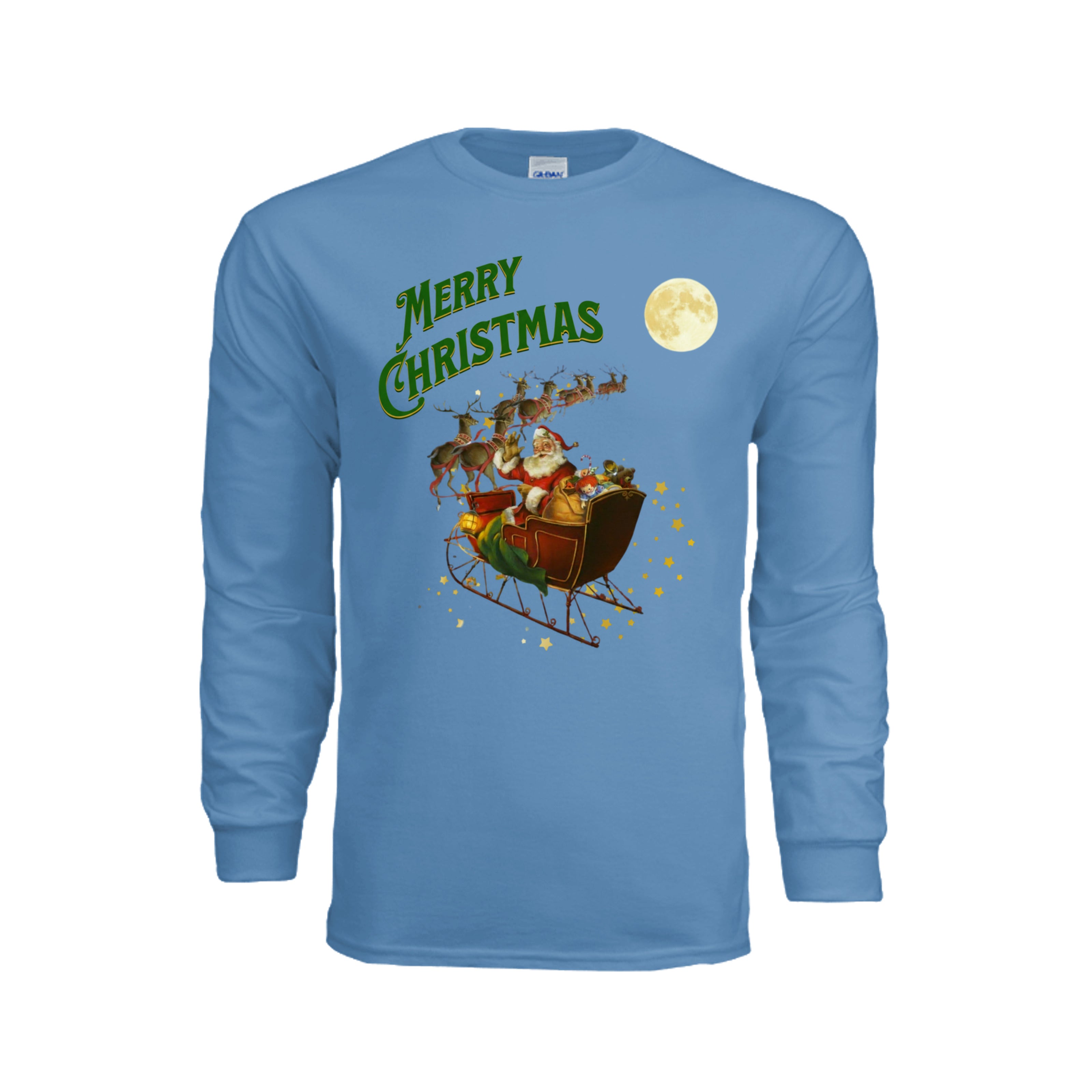 ndm:221568-Green Merry Christmas holiday graphic tee — festive DTF print by Stu Borncat Creations