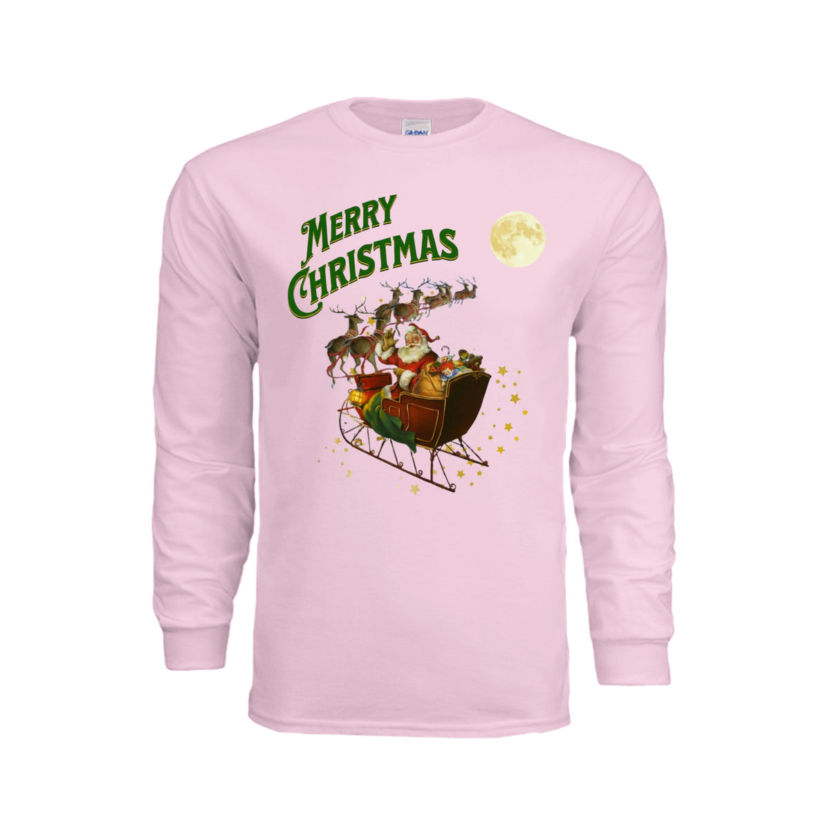 ndm:221570-Green Merry Christmas holiday graphic tee — festive DTF print by Stu Borncat Creations