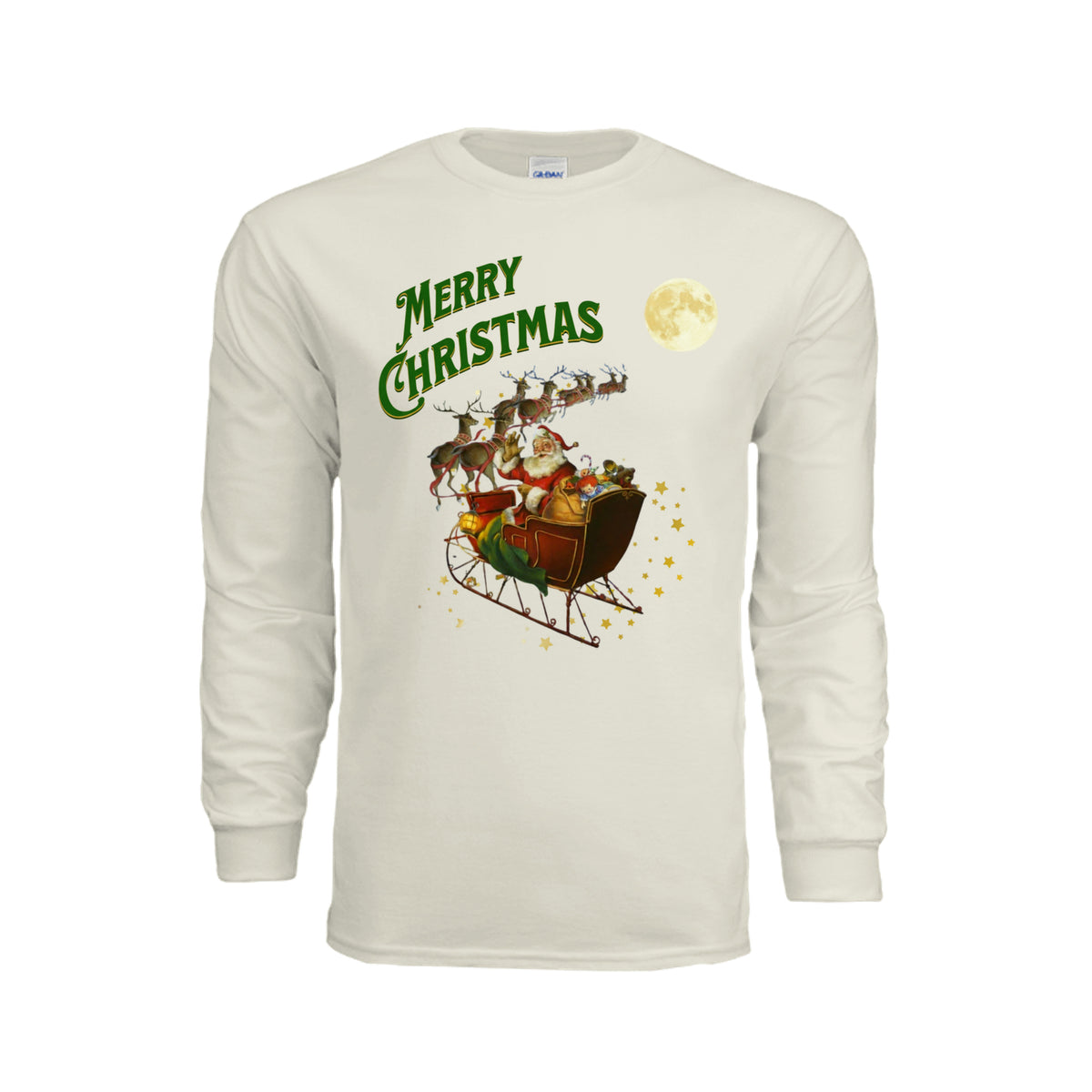 ndm:221574-Green Merry Christmas holiday graphic tee — festive DTF print by Stu Borncat Creations