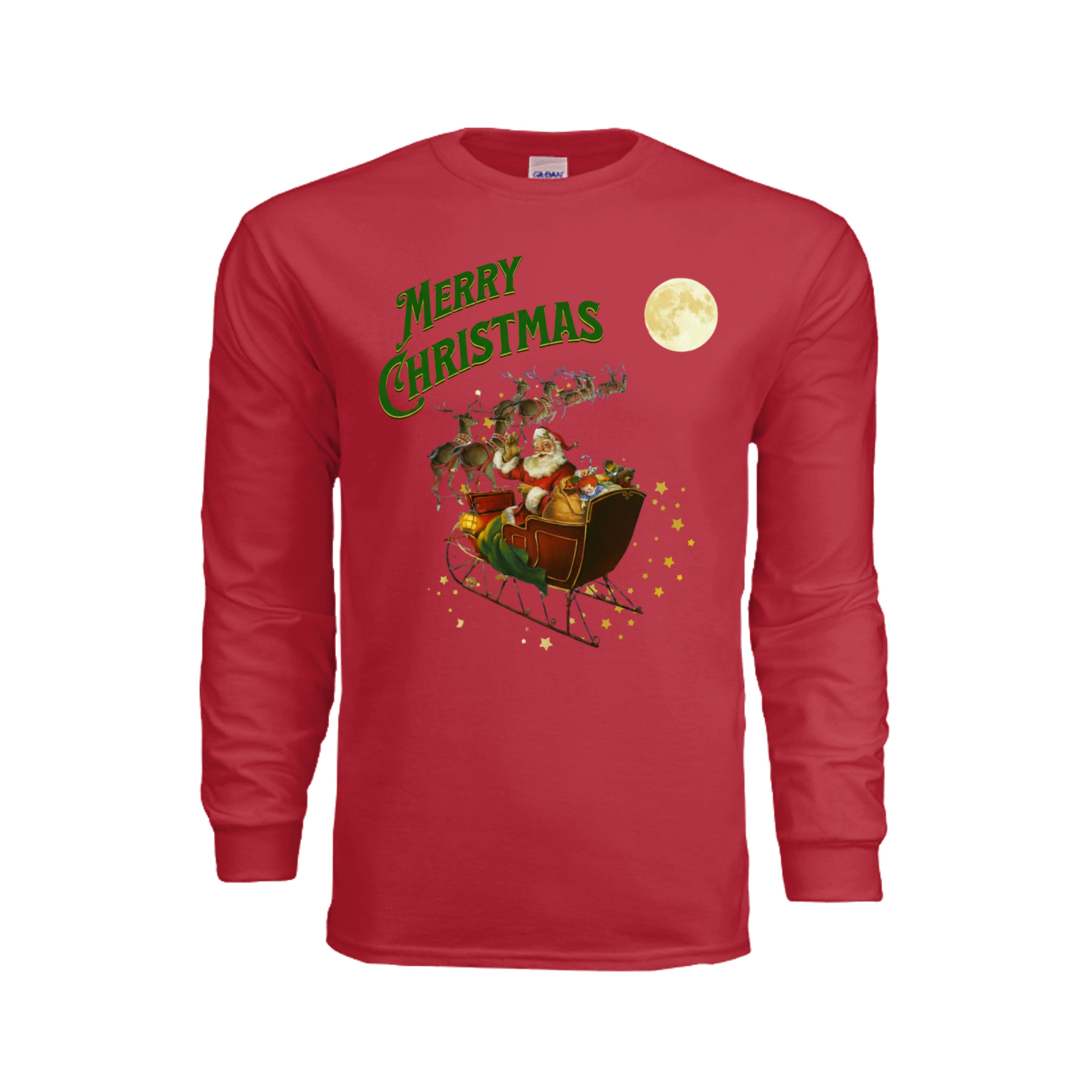 ndm:221576-Green Merry Christmas holiday graphic tee — festive DTF print by Stu Borncat Creations