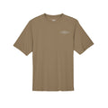 TR Welding & Fabrication rat rod performance tee grey logo — moisture-wicking fabrication apparel by Stu Borncat Creations-Color-Coyote Brown