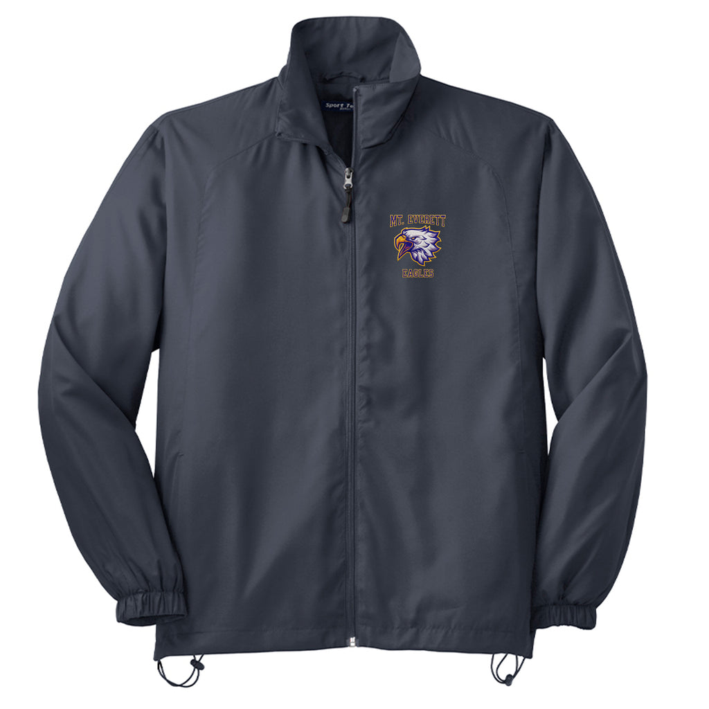 ndm:242858-Mt Everett Eagles faux embroidery adult wind jacket — school spirit apparel by Stu Borncat Creations