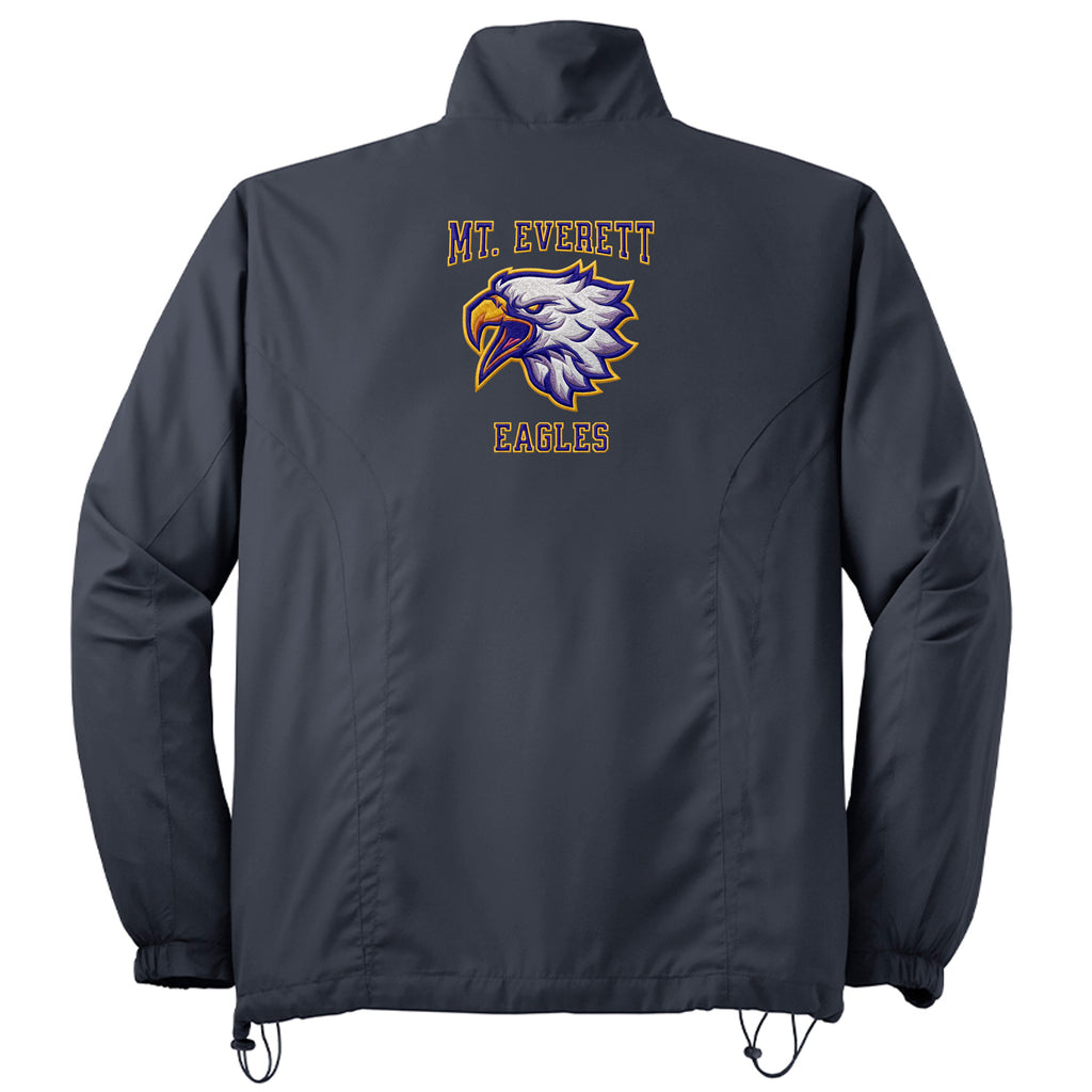 ndm:242859-Mt Everett Eagles faux embroidery adult wind jacket — school spirit apparel by Stu Borncat Creations