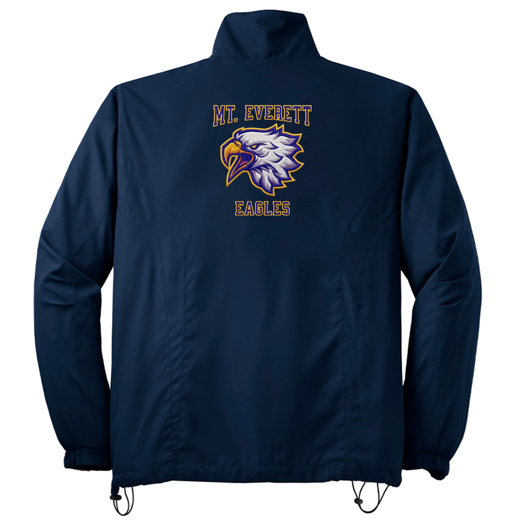 ndm:242861-Mt Everett Eagles faux embroidery adult wind jacket — school spirit apparel by Stu Borncat Creations