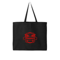 ndm:872636-Front-Black-Treyson Powersports graphic tote bag — front view, custom print-on-demand by Stu Borncat Creations