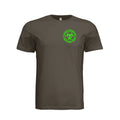 ndm:885368-Front-Army Green- — Zombie Outbreak Halloween adult graphic tee — spooky season DTF print by Stu Borncat Creations