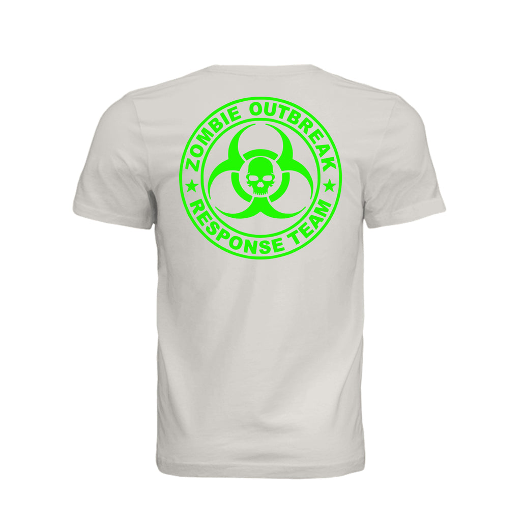 ndm:885379-Back-Vintage White — Zombie Outbreak Halloween adult graphic tee — spooky season DTF print by Stu Borncat Creations
