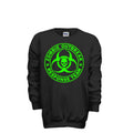 ndm:886147-Front-Black-Kids Zombie Halloween sweatshirt — spooky season apparel by Stu Borncat Creations