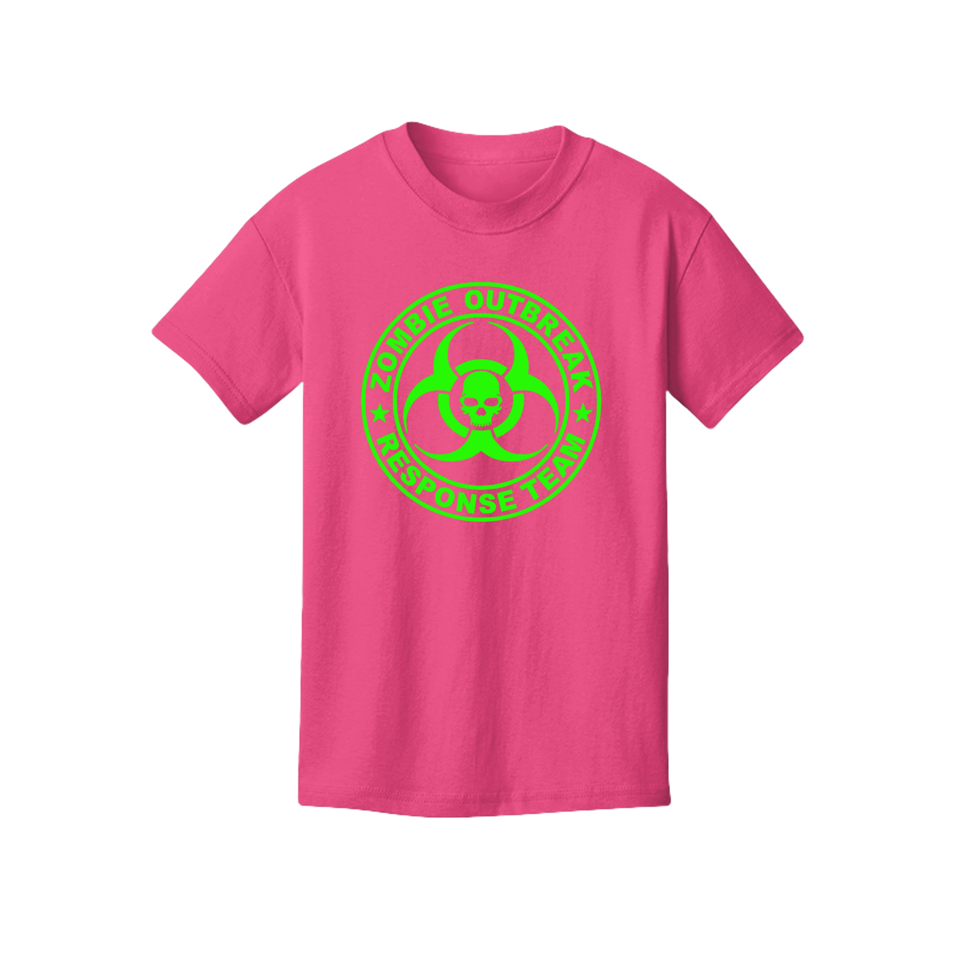 ndm:890181-Front-Berry-Kids Zombie Outbreak Halloween graphic tee — kids spooky season apparel by Stu Borncat Creations