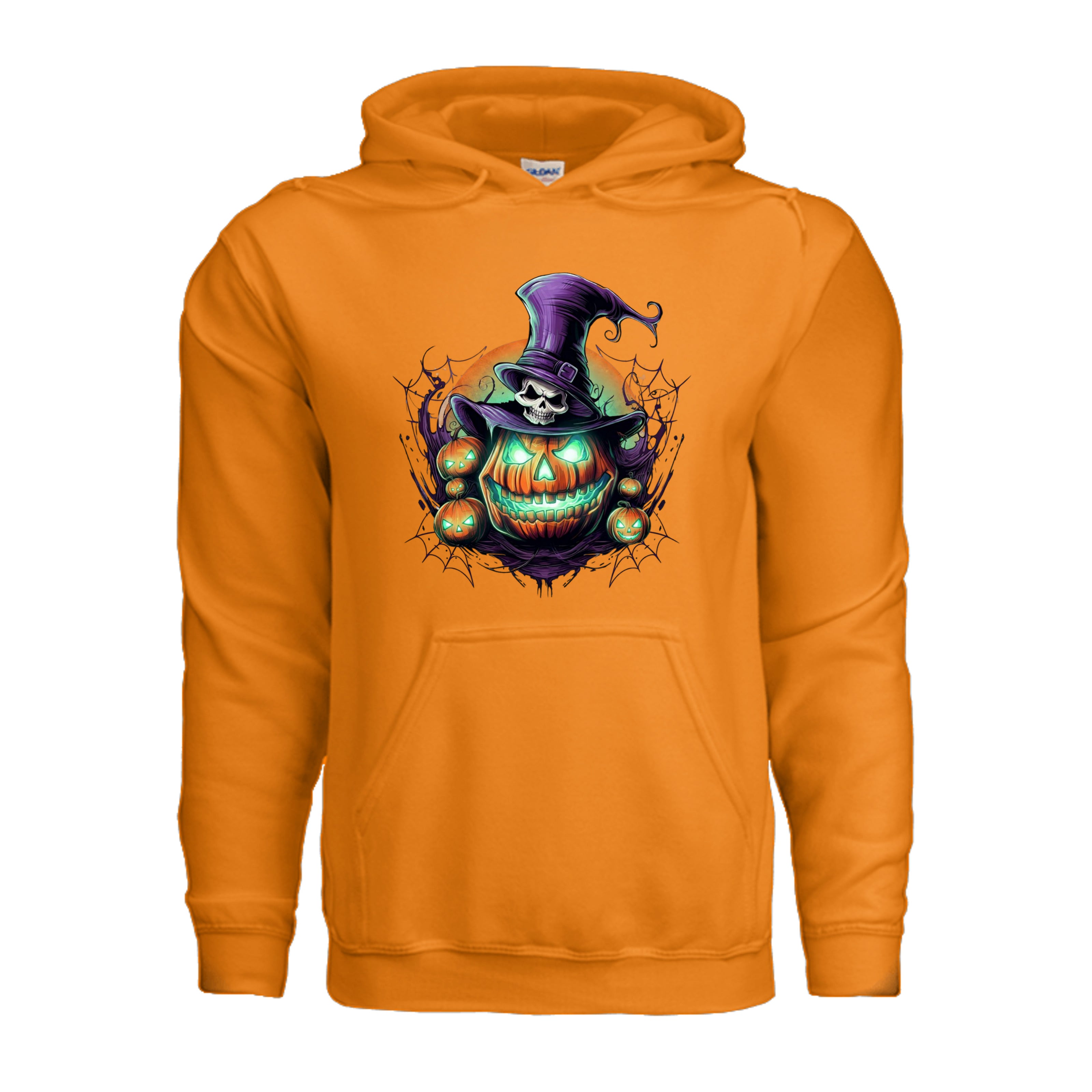 ndm:891744-Front- Safety Orange-Spooky Halloween adult hoodie — black spooky season apparel by Stu Borncat Creations