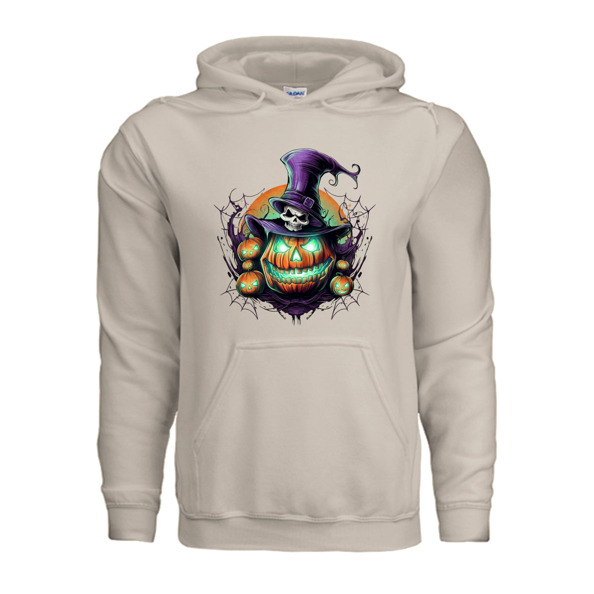 ndm:891747-Front-Sand-Spooky Halloween adult hoodie — black spooky season apparel by Stu Borncat Creations